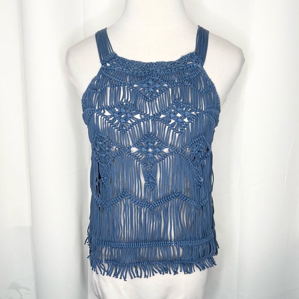 SLEEVELESS BOHEMIAN CROCHET FRINGED TOP BB
